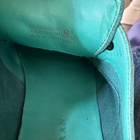 Vintage Cole Haan Lunargrand Wingtip Nubuck Shoes - Poolside Turquoise G… - Picture 4 of 6